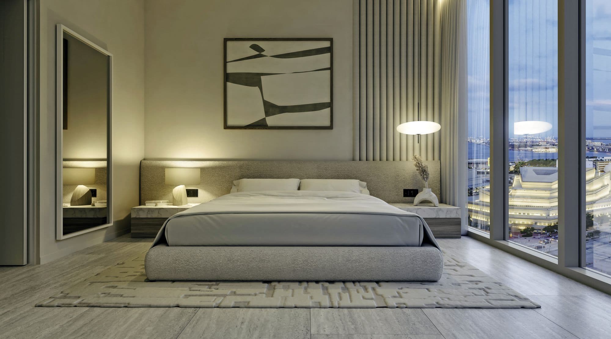 Dormitorio con vista a la ciudad