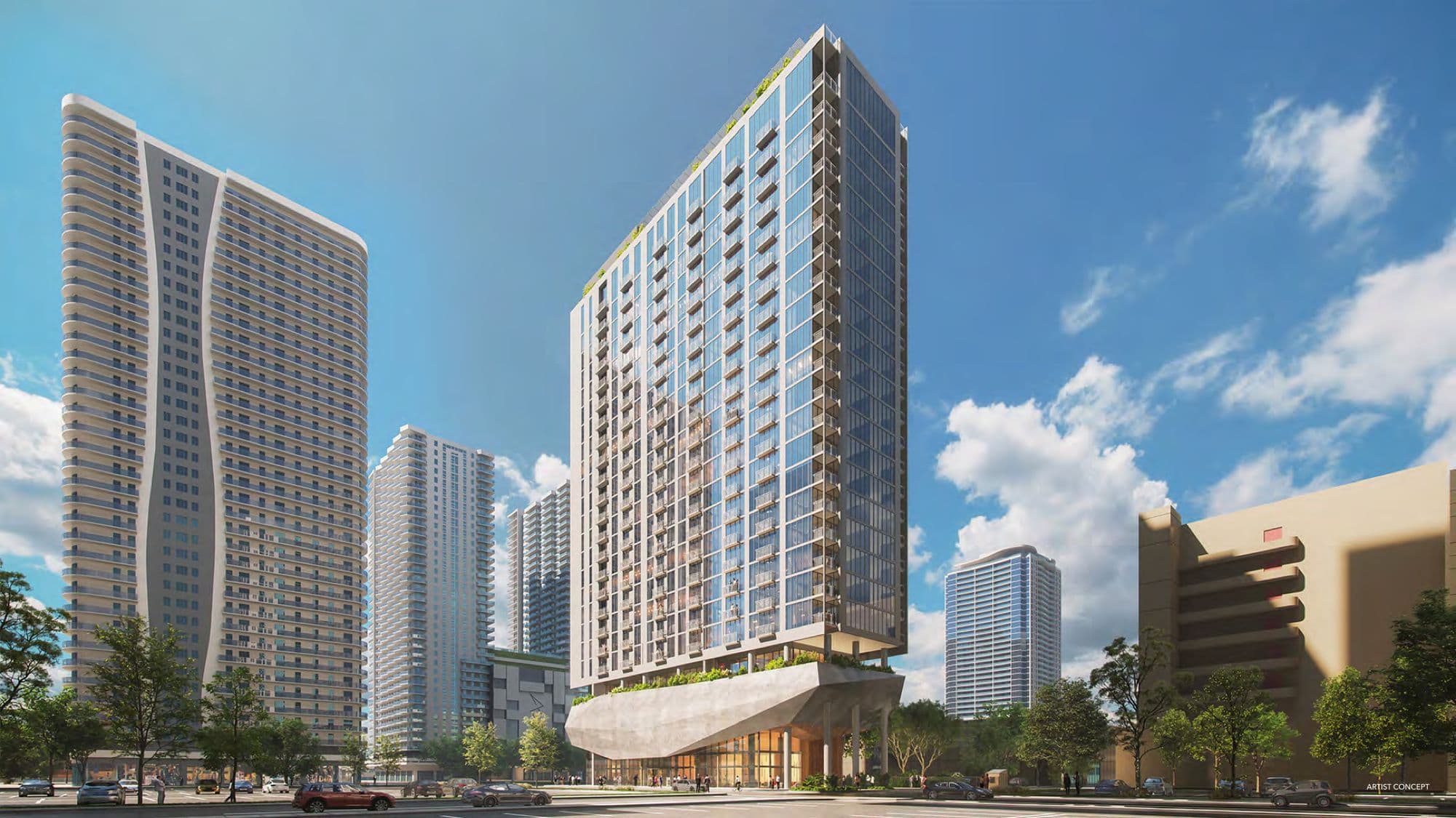 La torre de 31 pisos en Downtown Miami