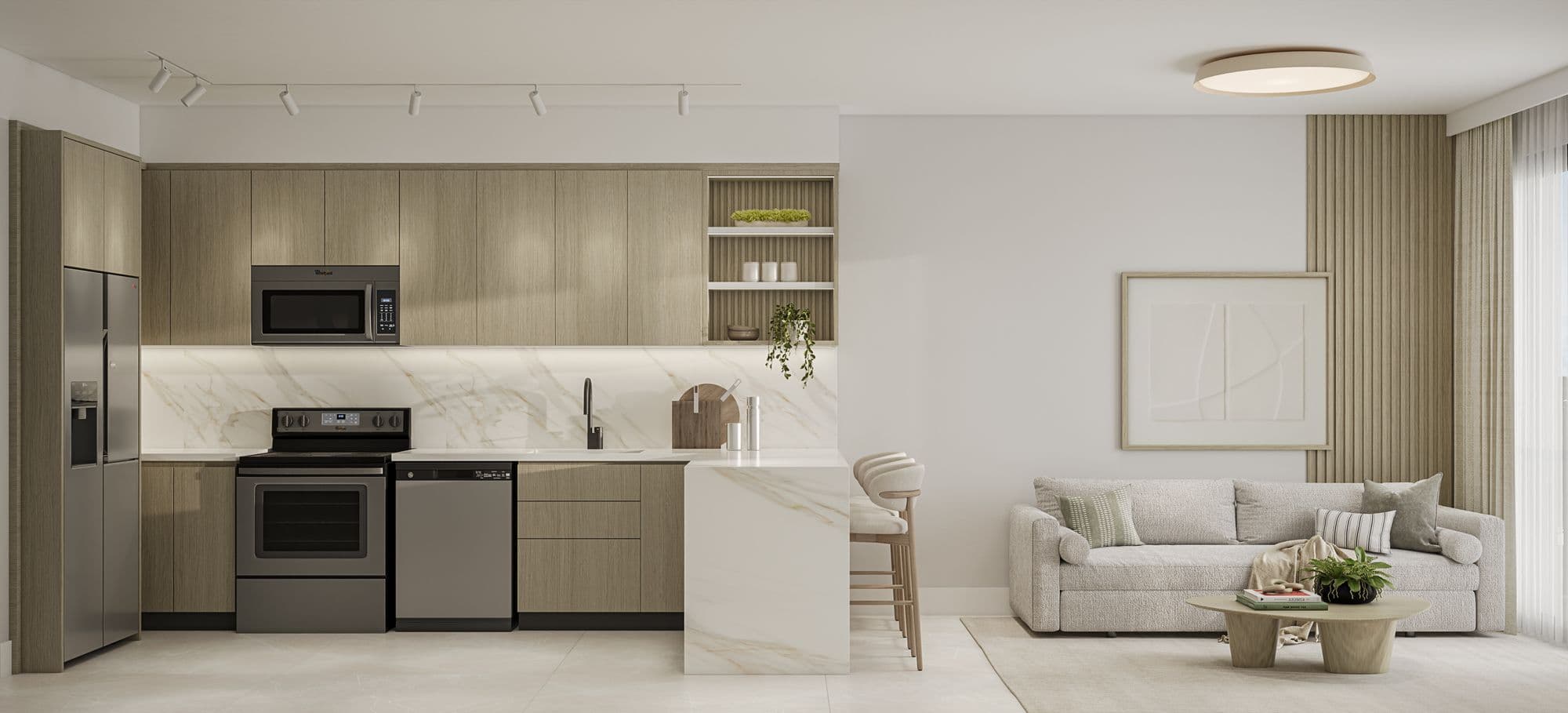 Residencia con cocina abierta
