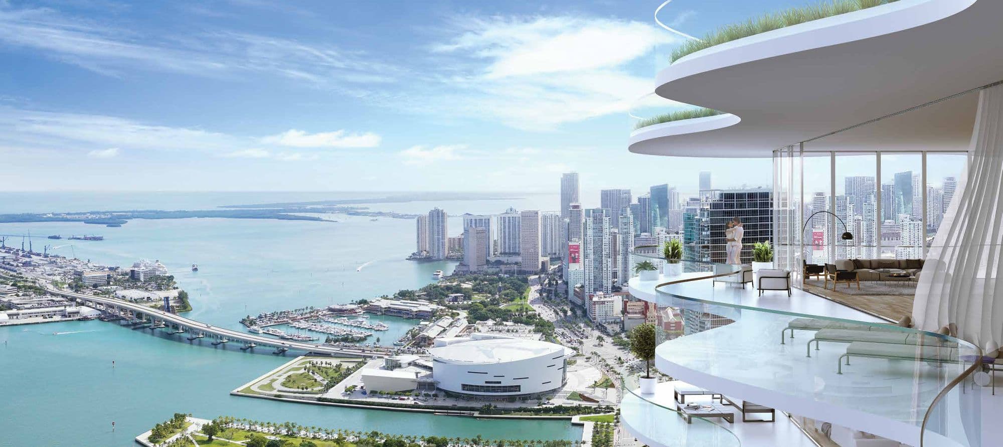Vista aérea hacia el centro de Miami