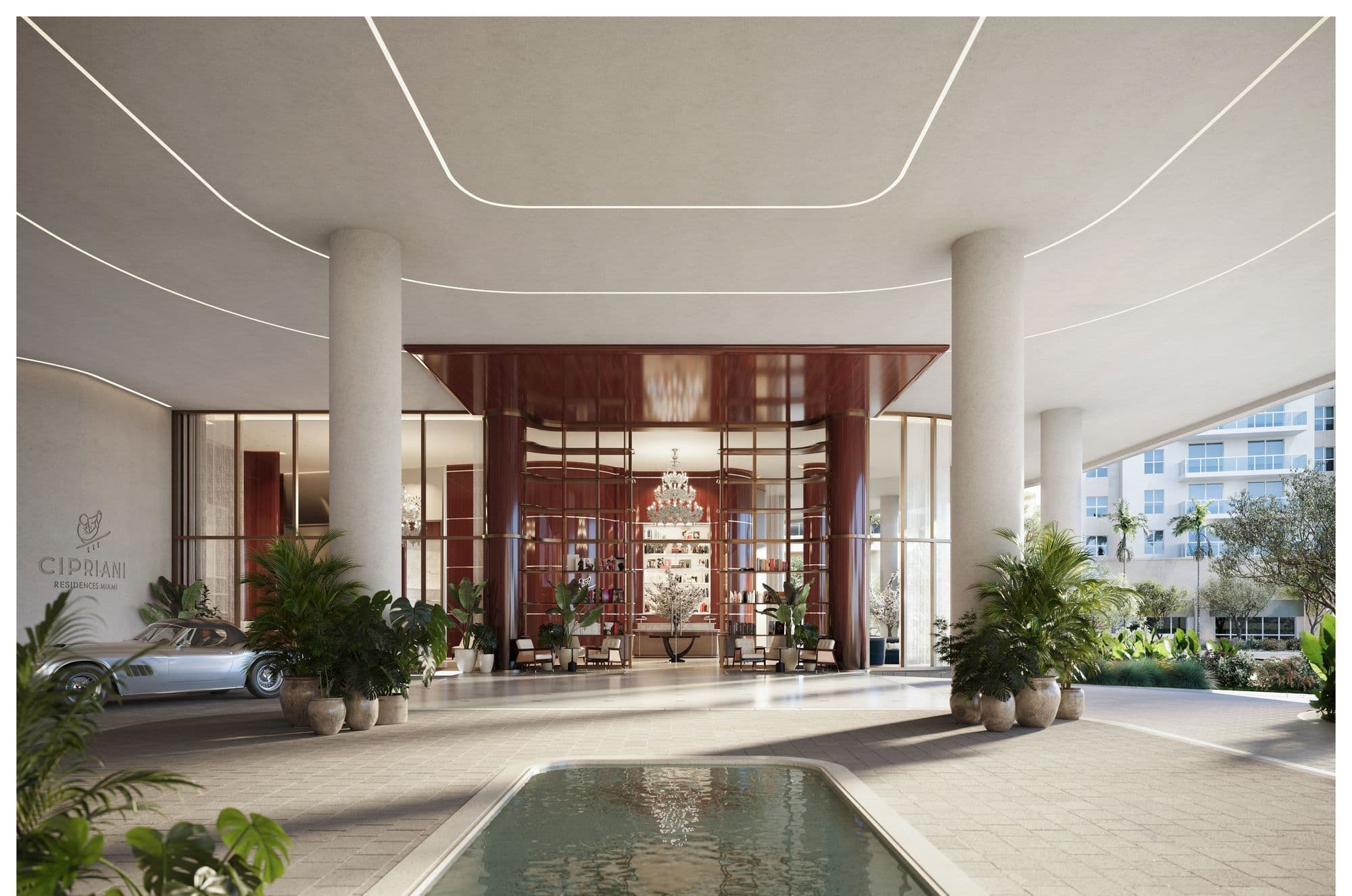 Entrada con porte-cochère