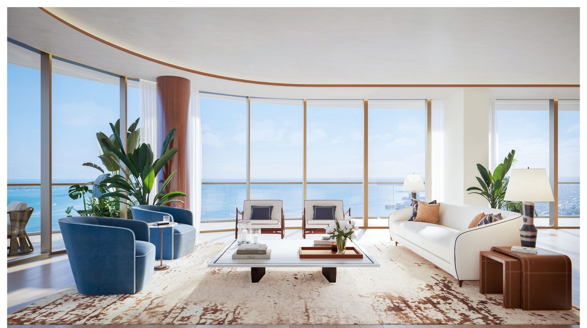 Sala con vista a la bahía
