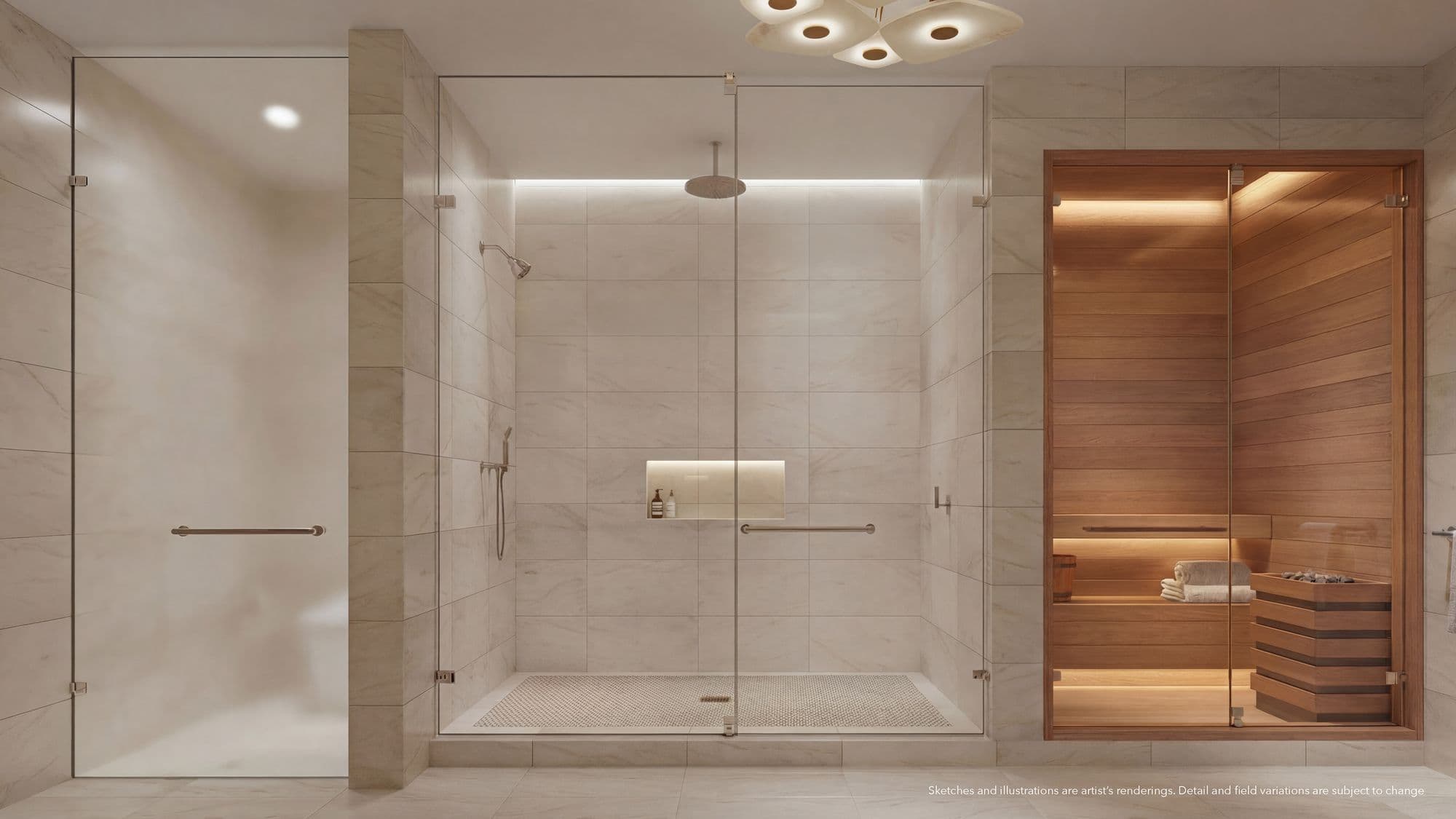 Baño principal con sauna de cedro