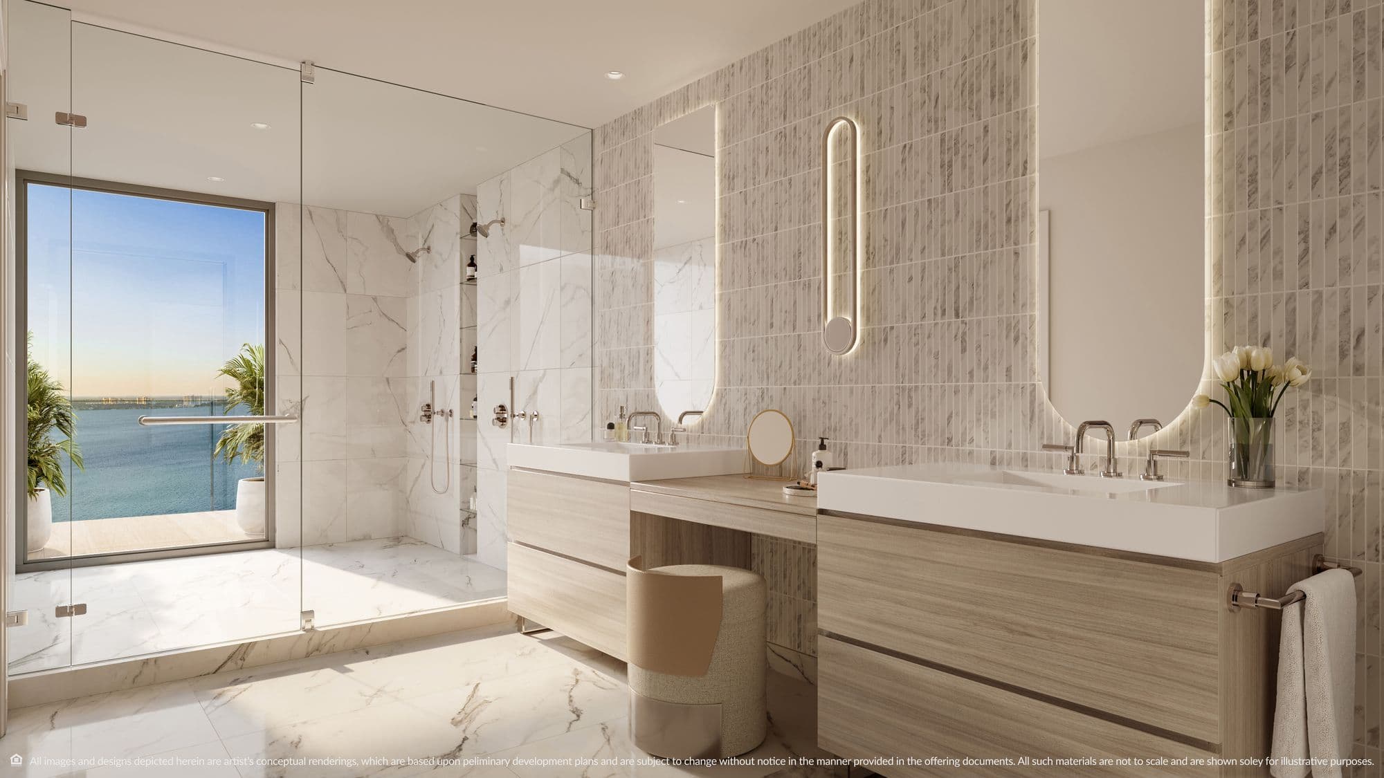 Baño principal de mármol