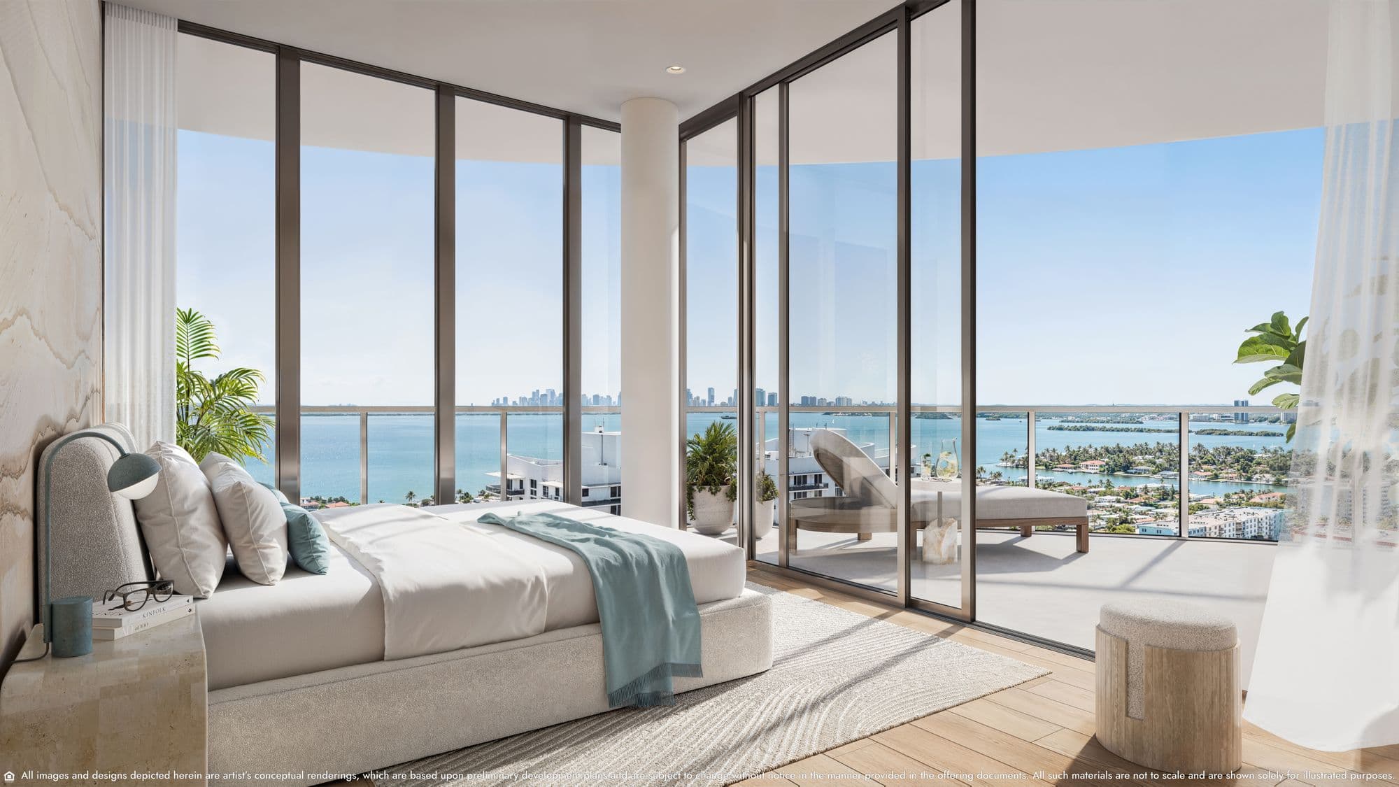 Dormitorio principal con vista a la bahía