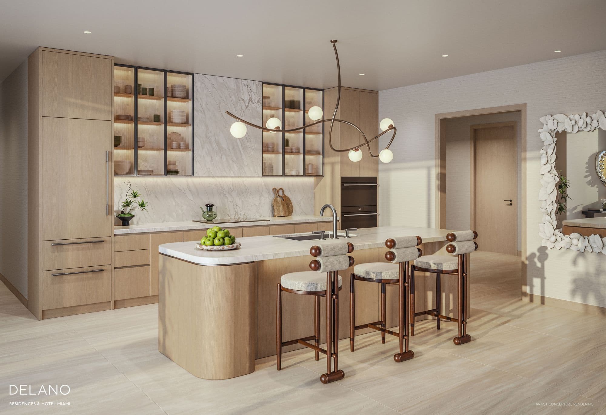 Cocina con isla de D Residences