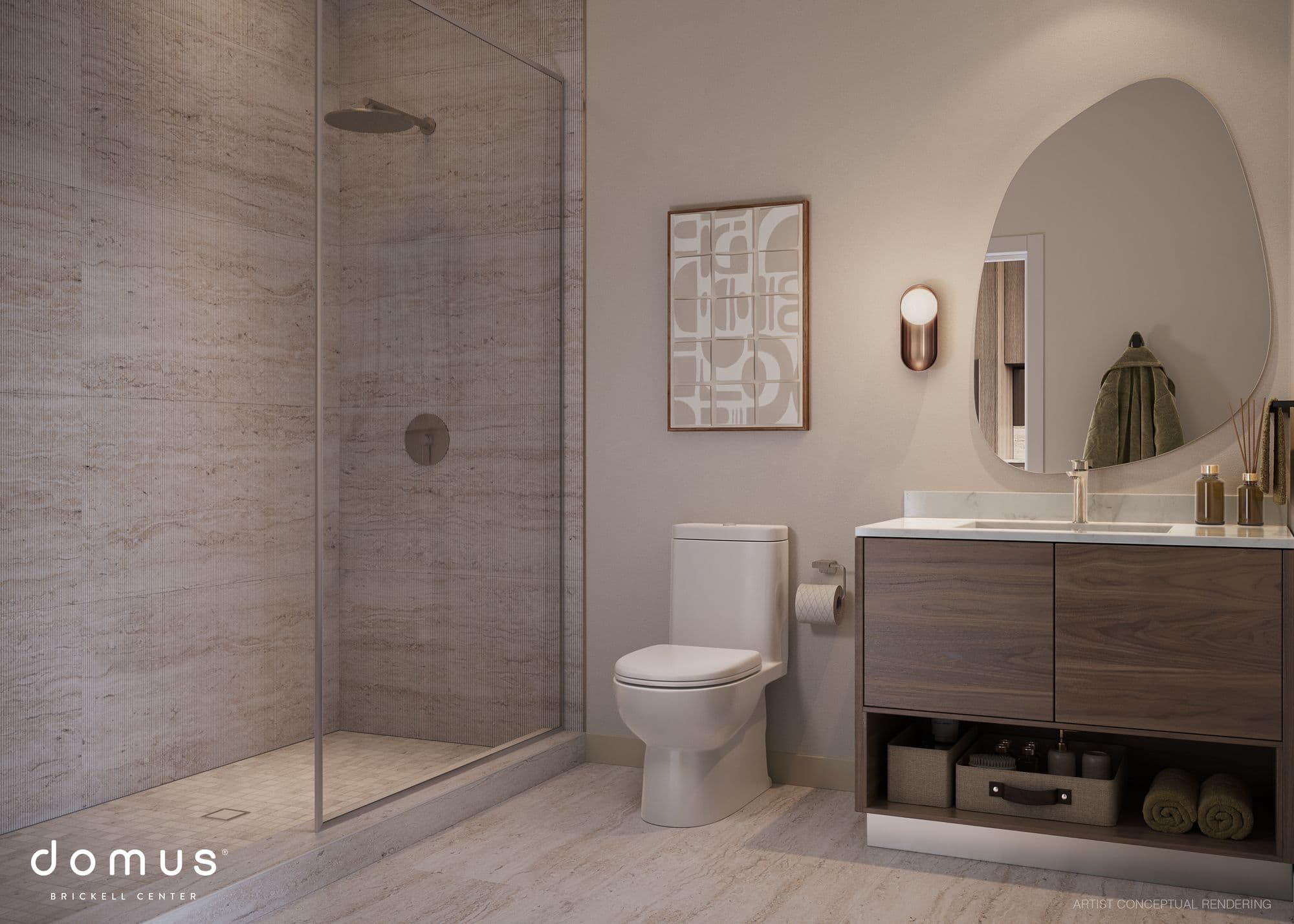 Baño con ducha de vidrio