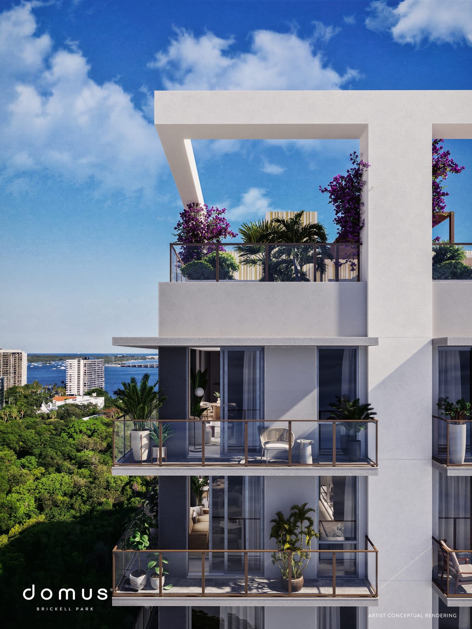 Balcones y terraza de la azotea de Domus Brickell Park