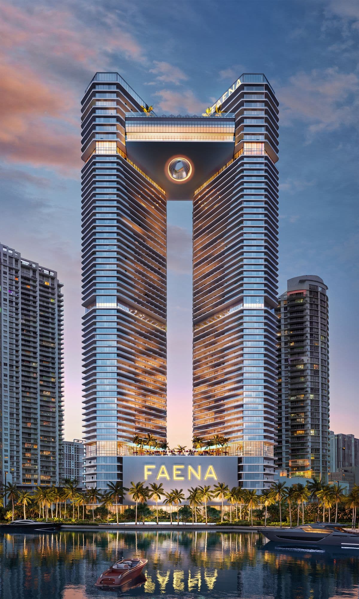 Las dos torres sobre el río Miami