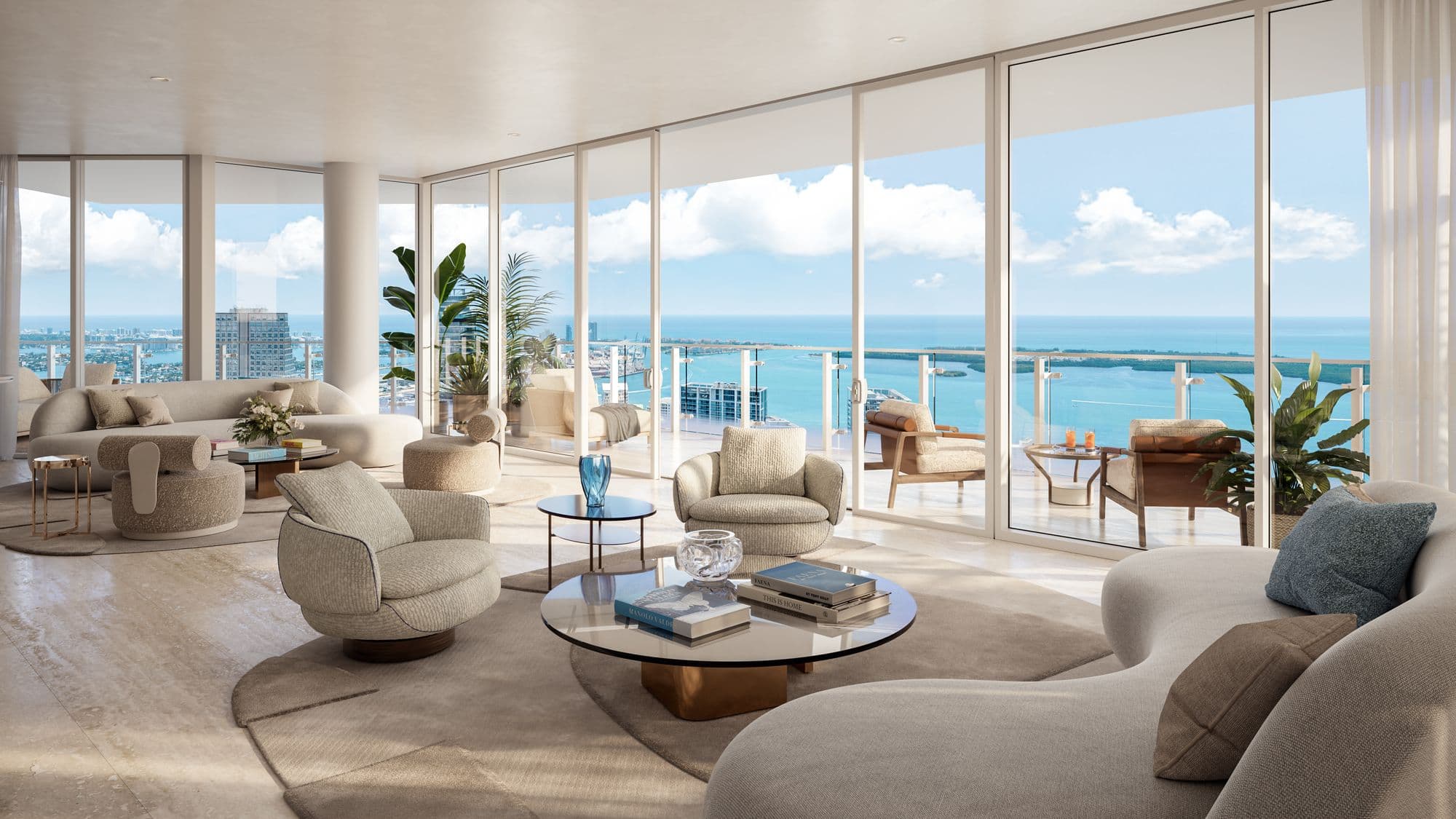 Sala con vista a la bahía