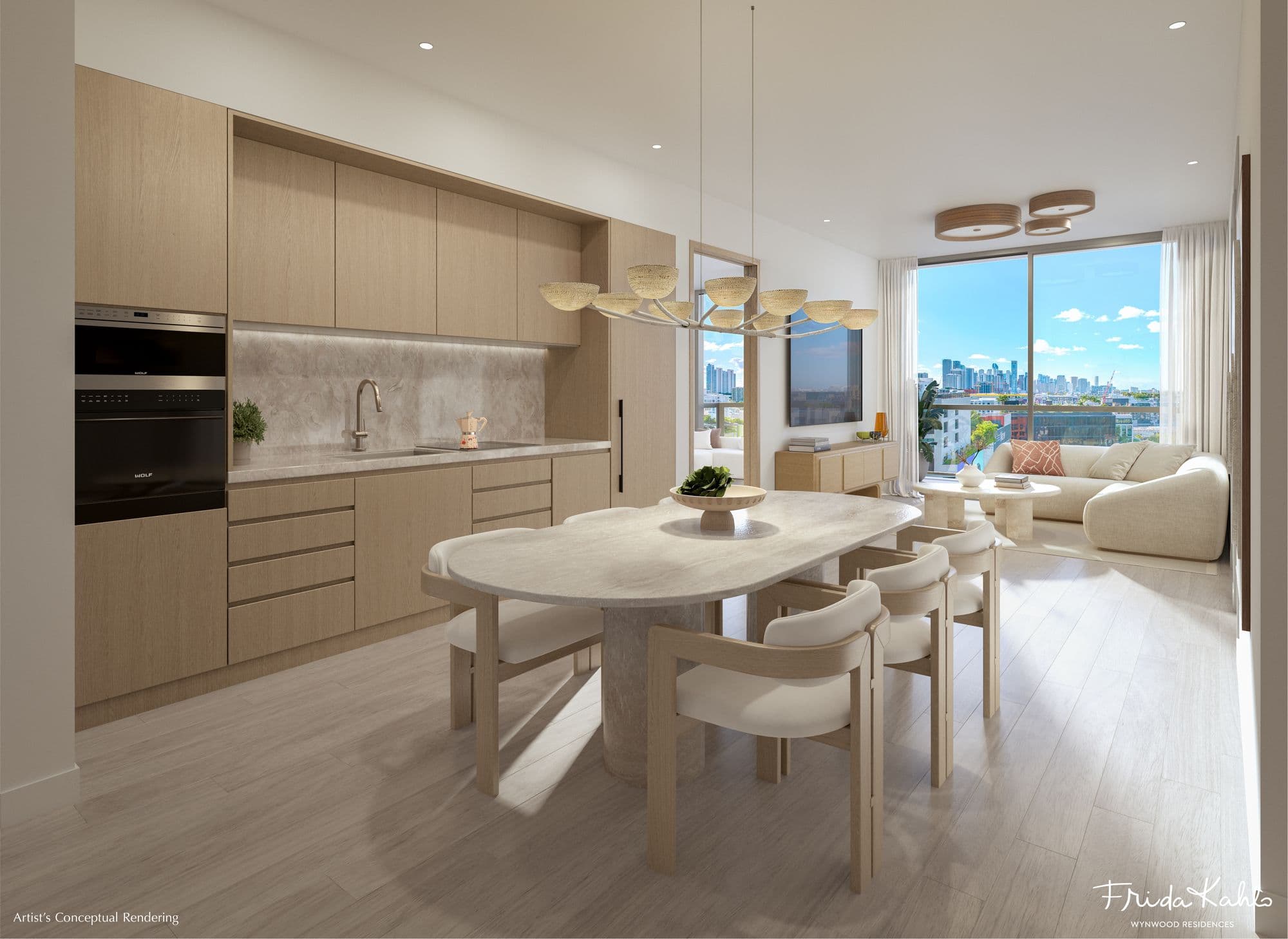 Cocina integrada con comedor