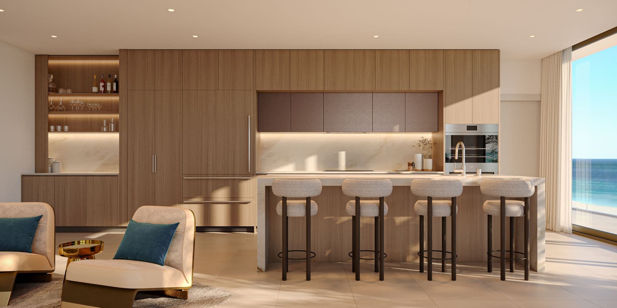 Cocina con vista al mar