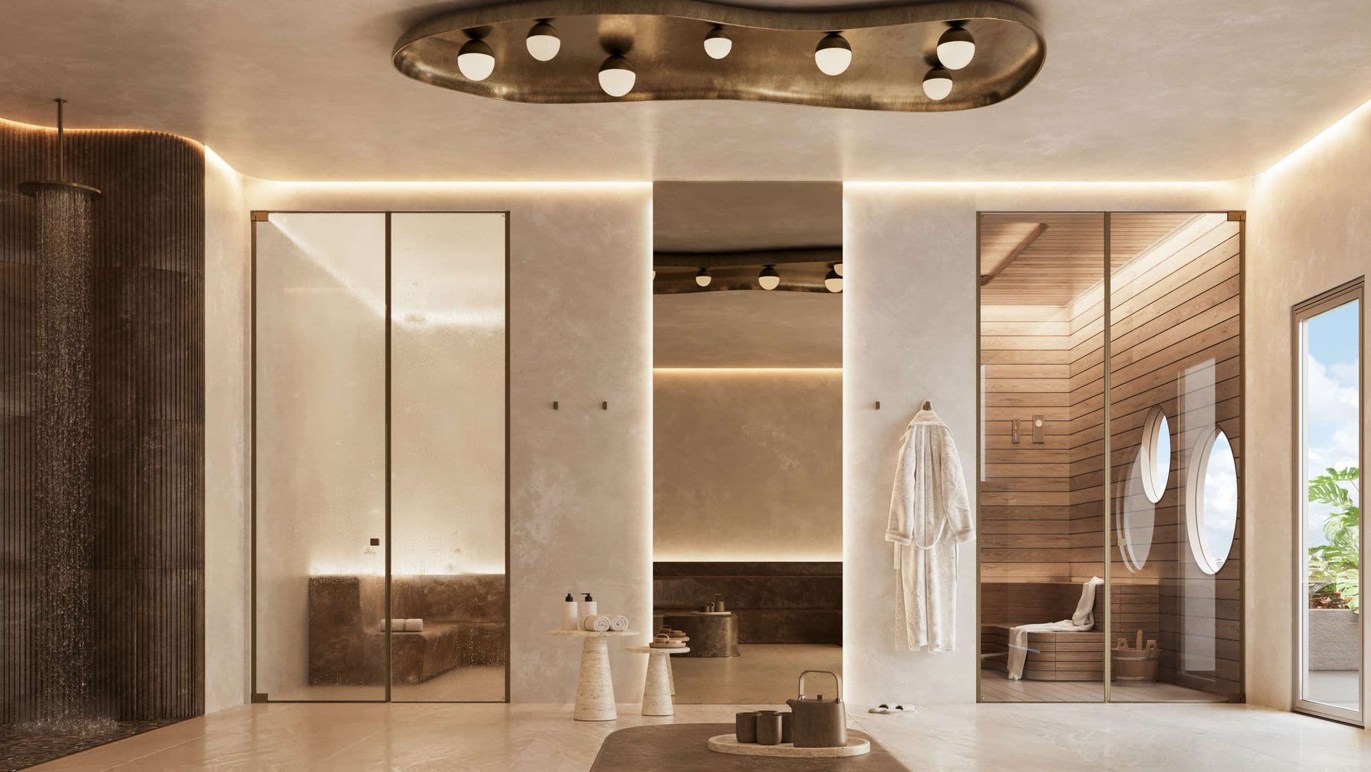 Sauna y sala de vapor del spa