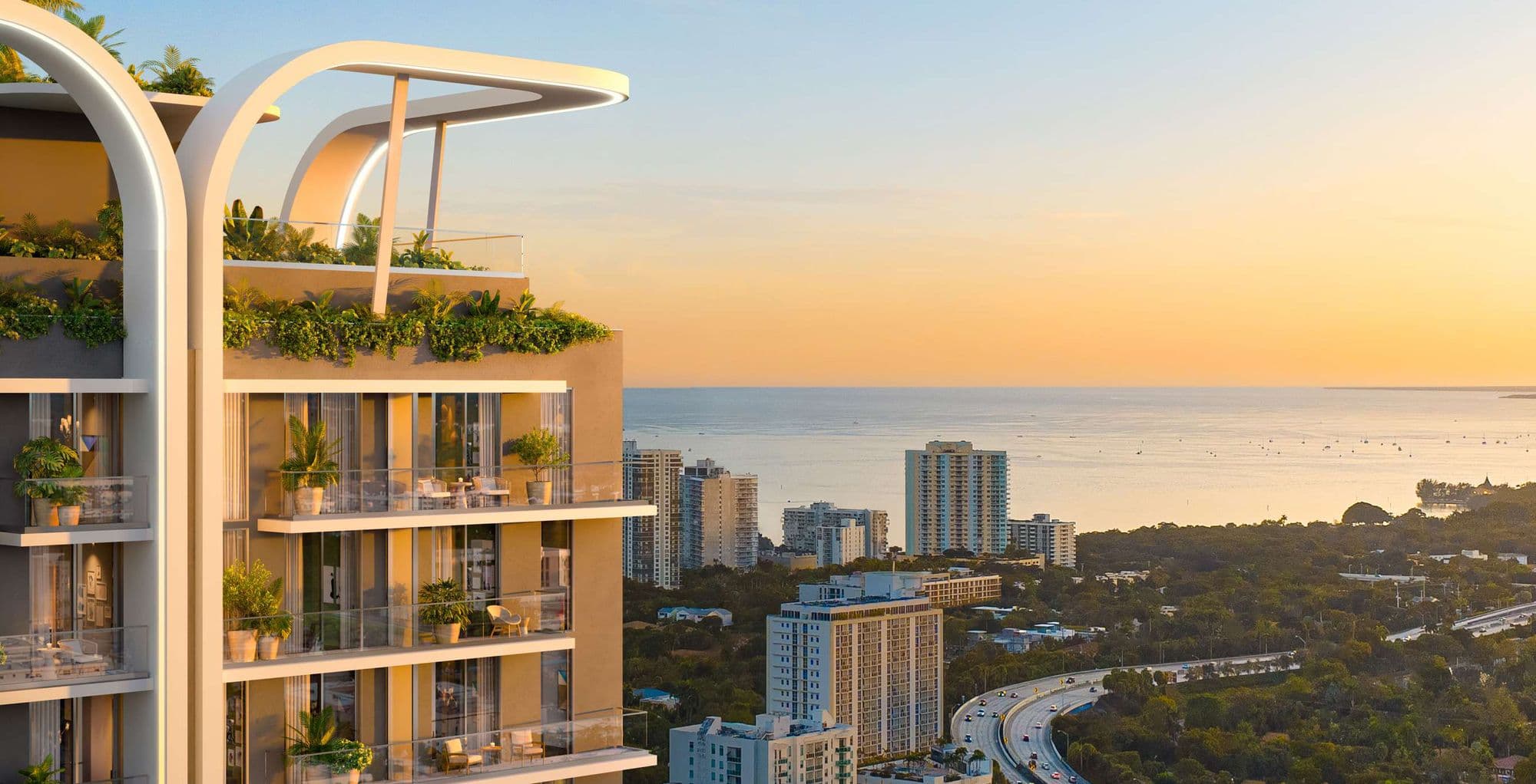 Terrazas con vista a la Bahía de Biscayne