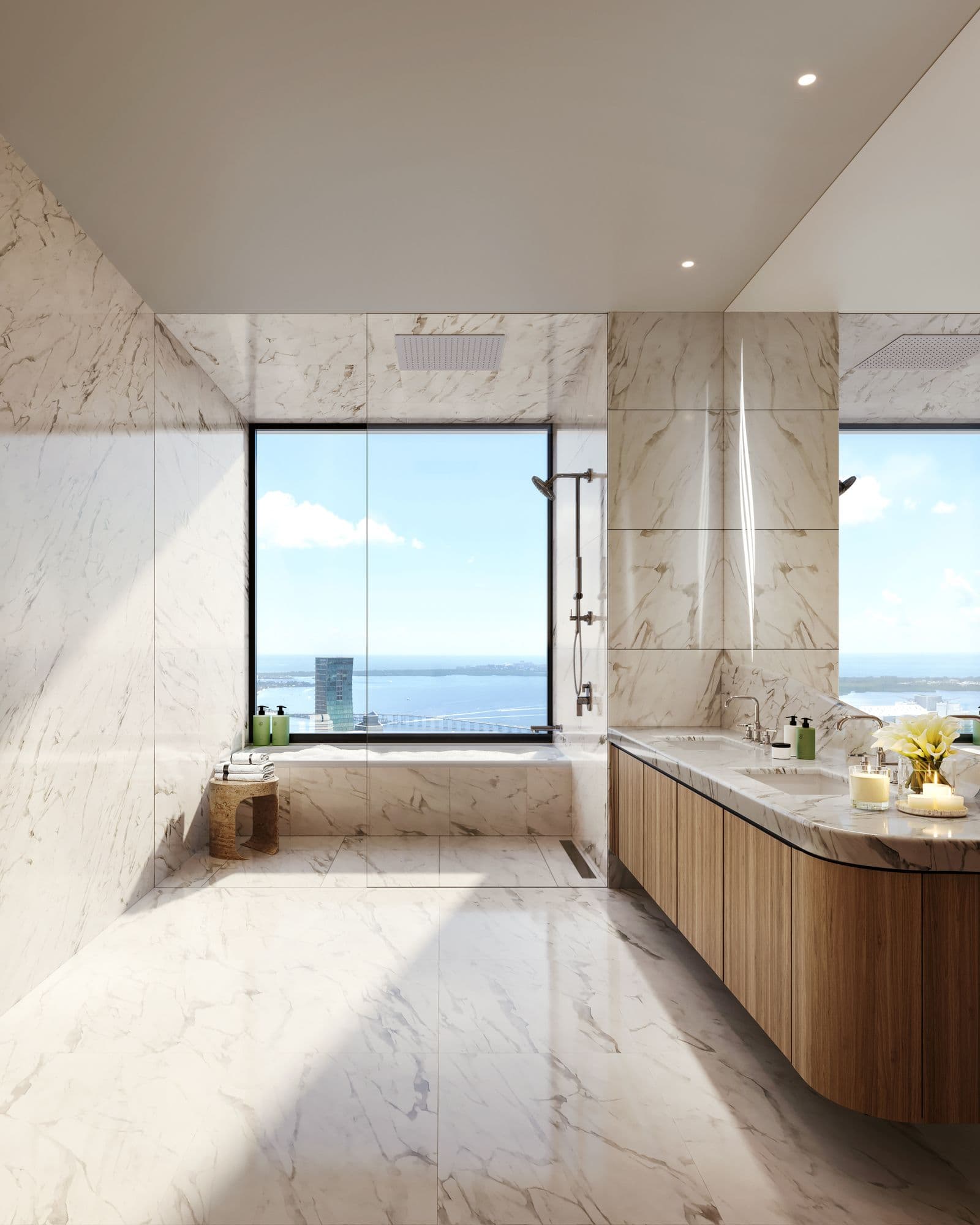 Baño principal de mármol