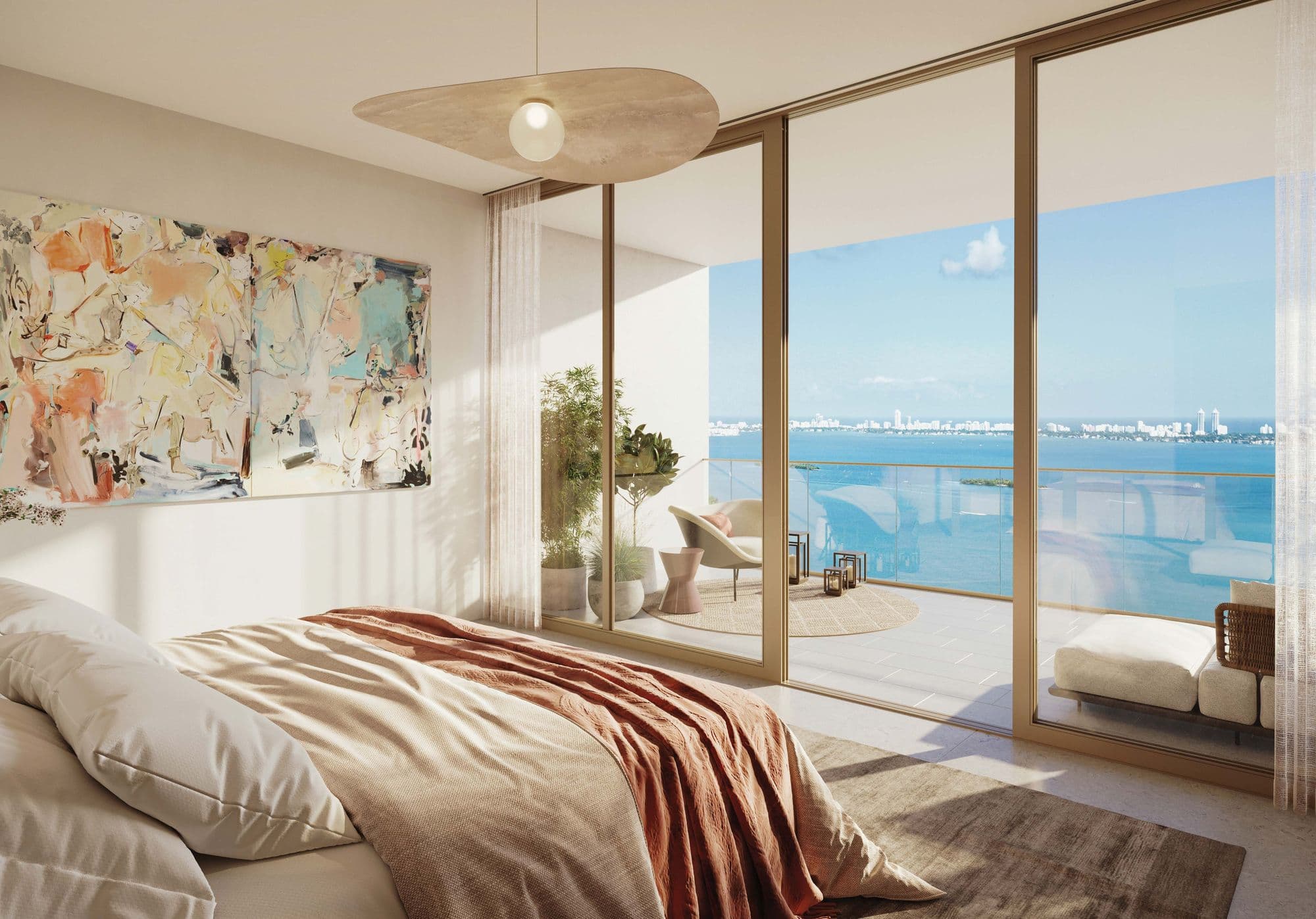 Dormitorio principal con vista a la bahía