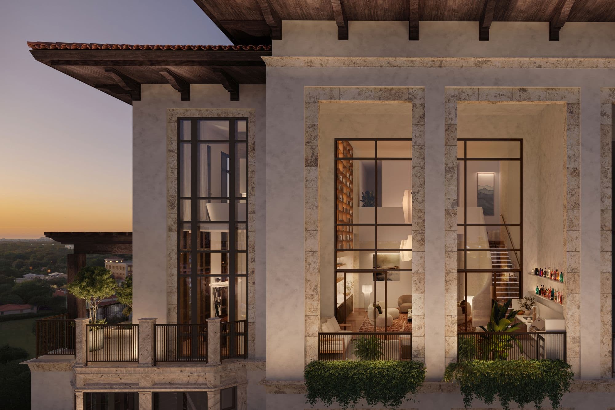 Fachada de los penthouses