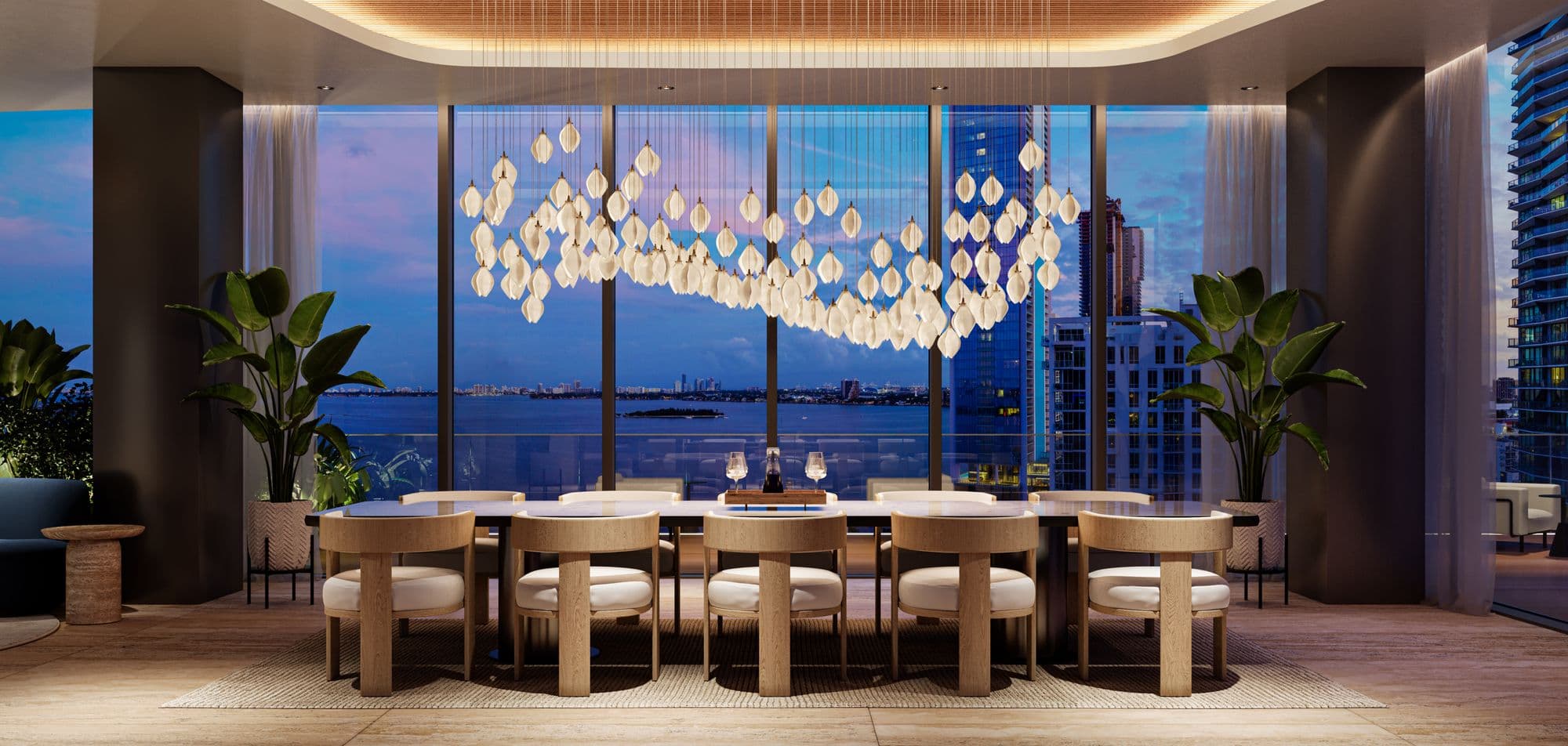 Comedor privado con vista a la bahía