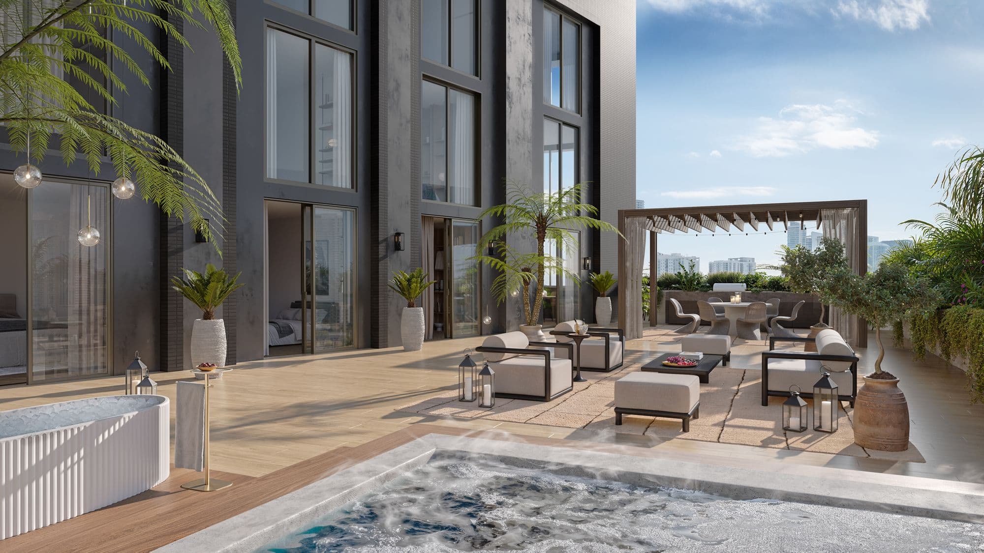 Terraza privada de una residencia del piso 3