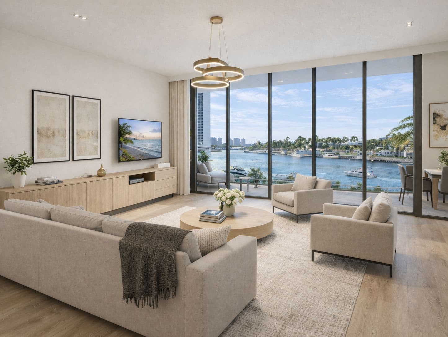 Sala con vista al río